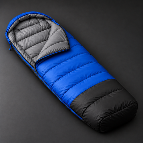 Nightward sleeping bag with lining opened